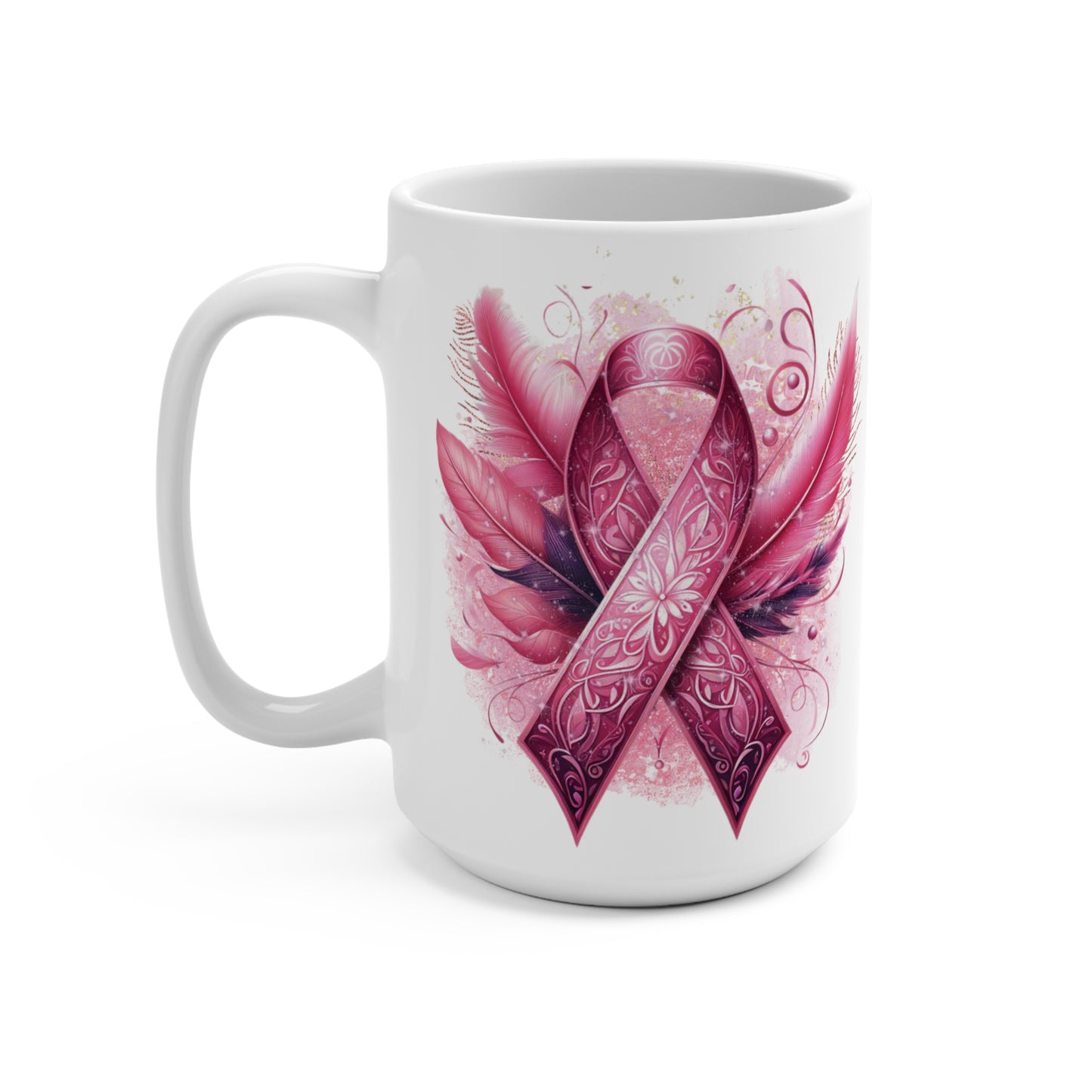 Feathery Ribbon Ceramic Mug 15oz