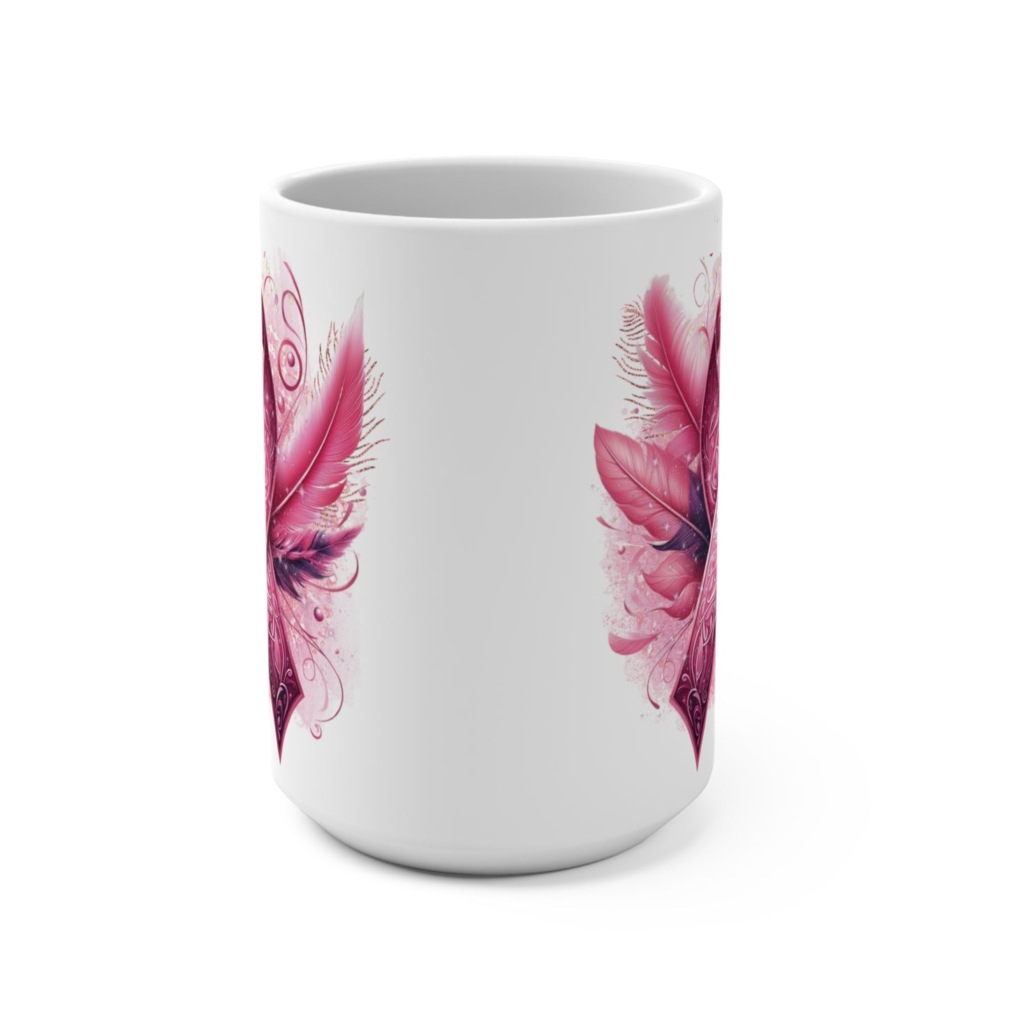 Feathery Ribbon Ceramic Mug 15oz