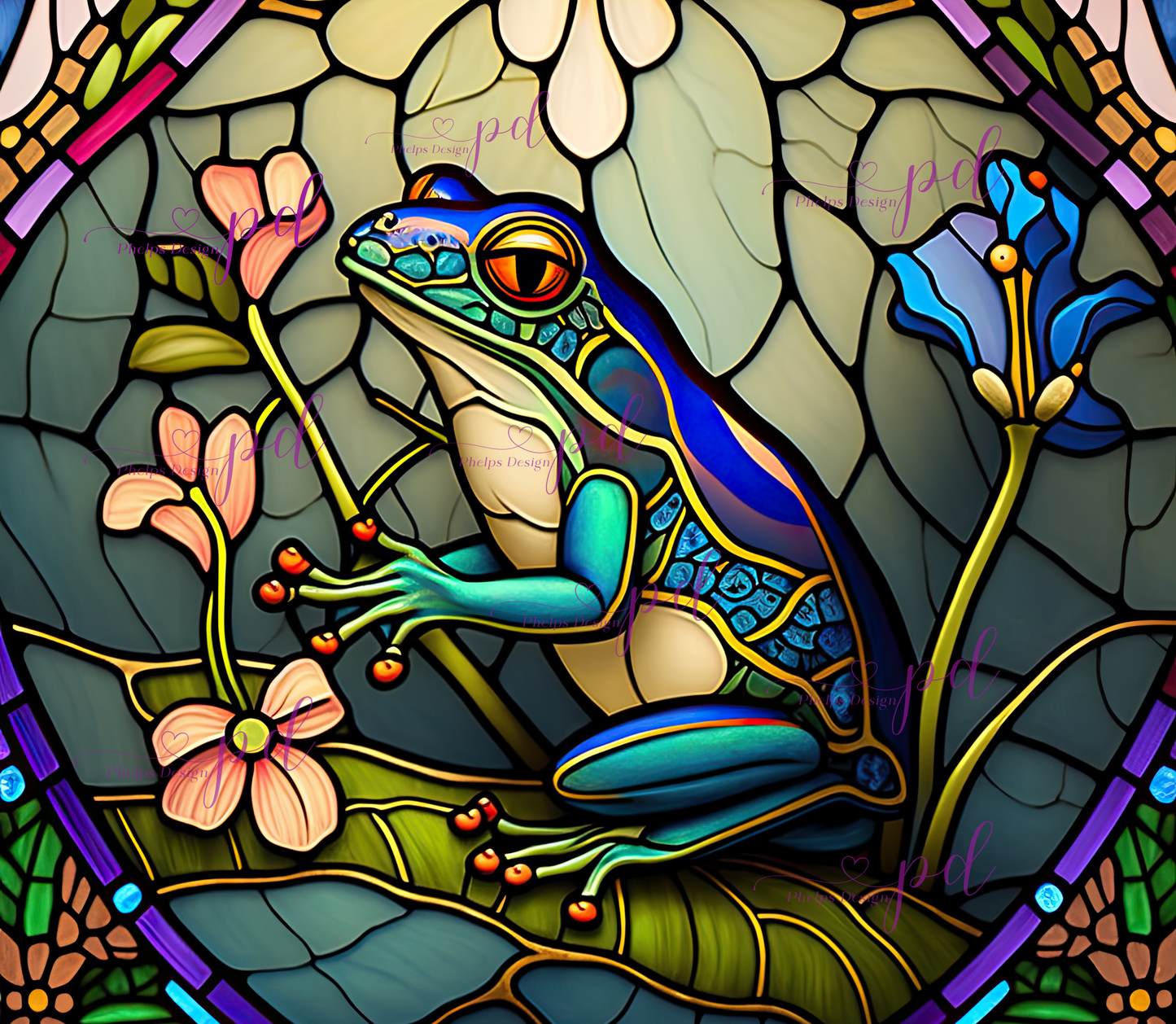 20 oz Stained Glass Frog