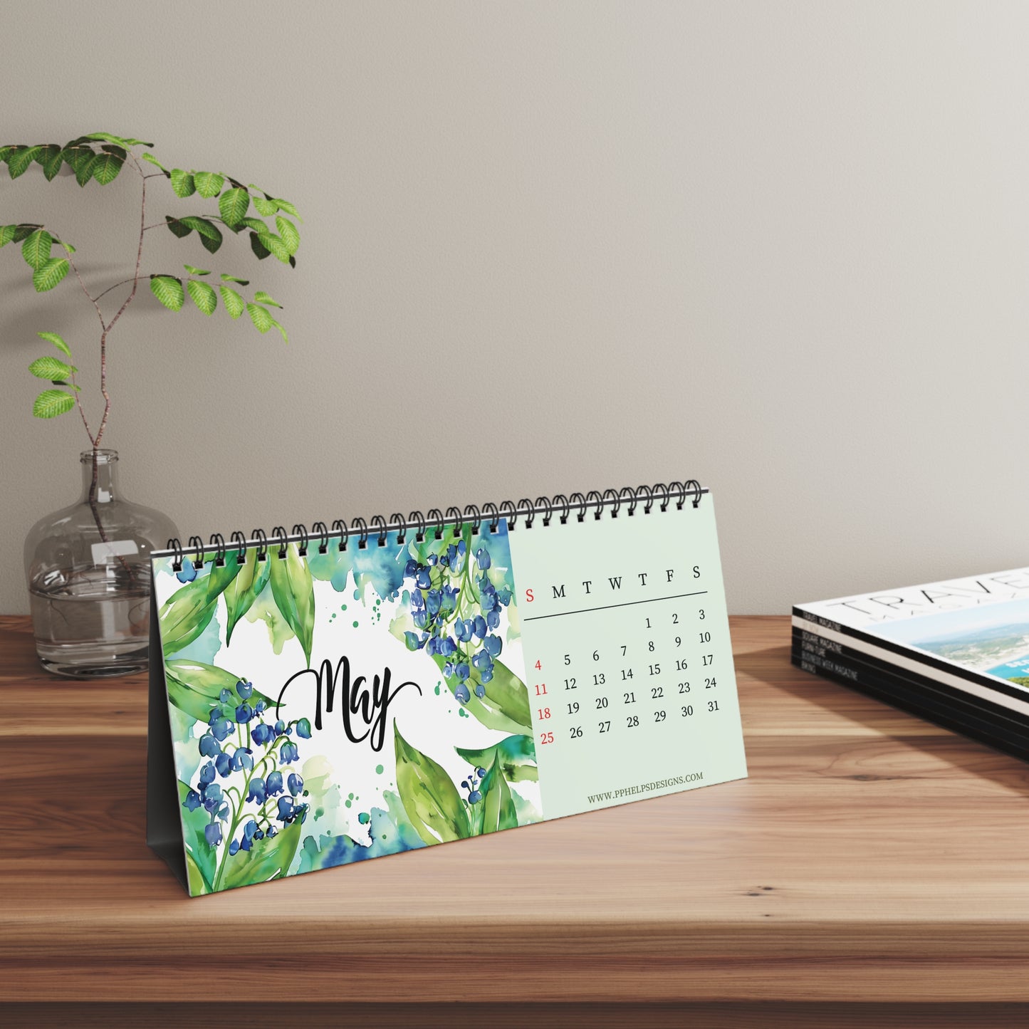 Floral Desktop Calendar