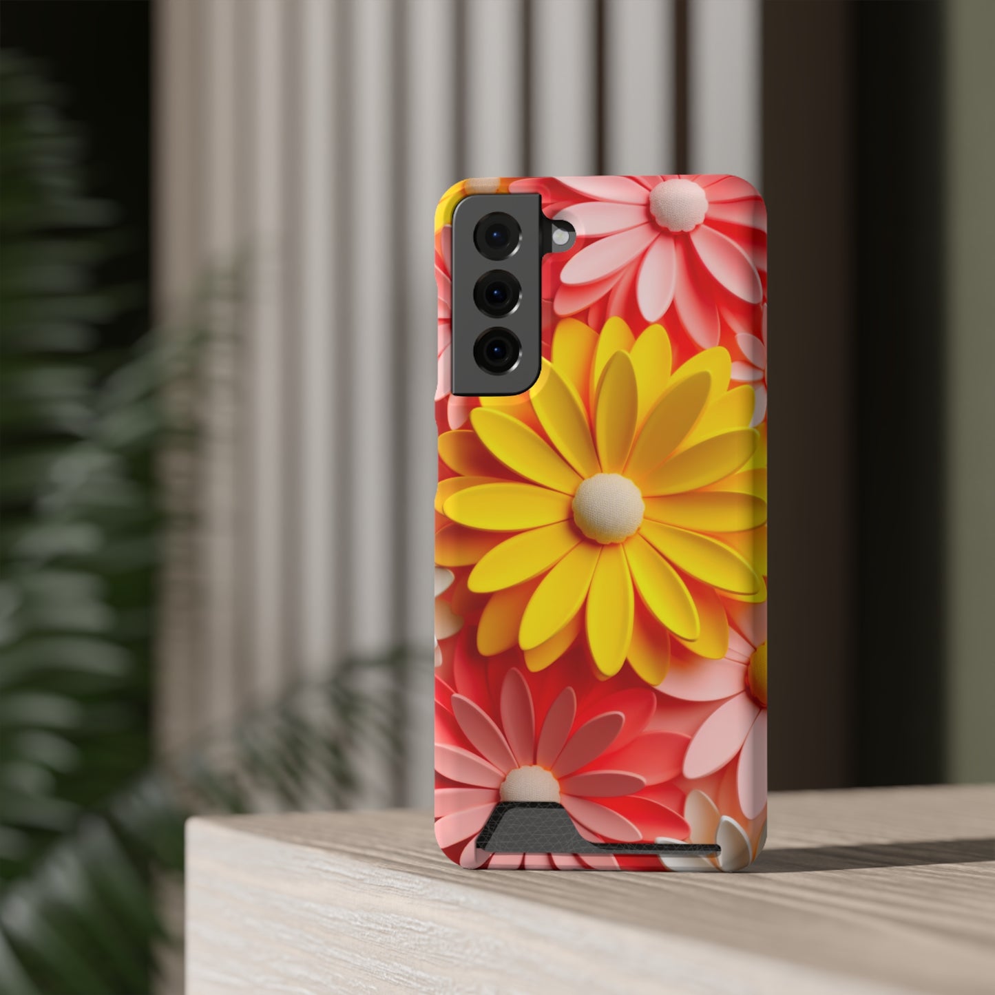 Daisy Phone Case With Card Holder