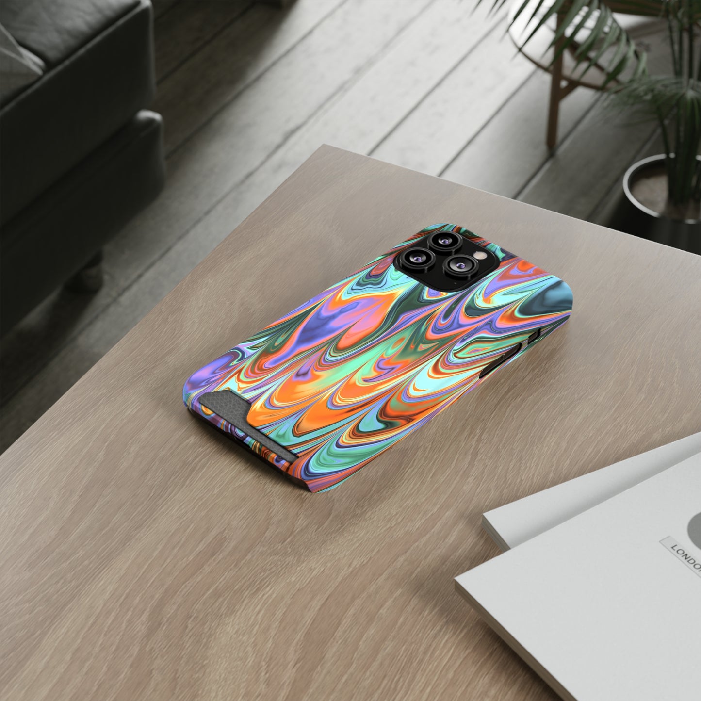 Psychedelic Phone Case With Card Holder