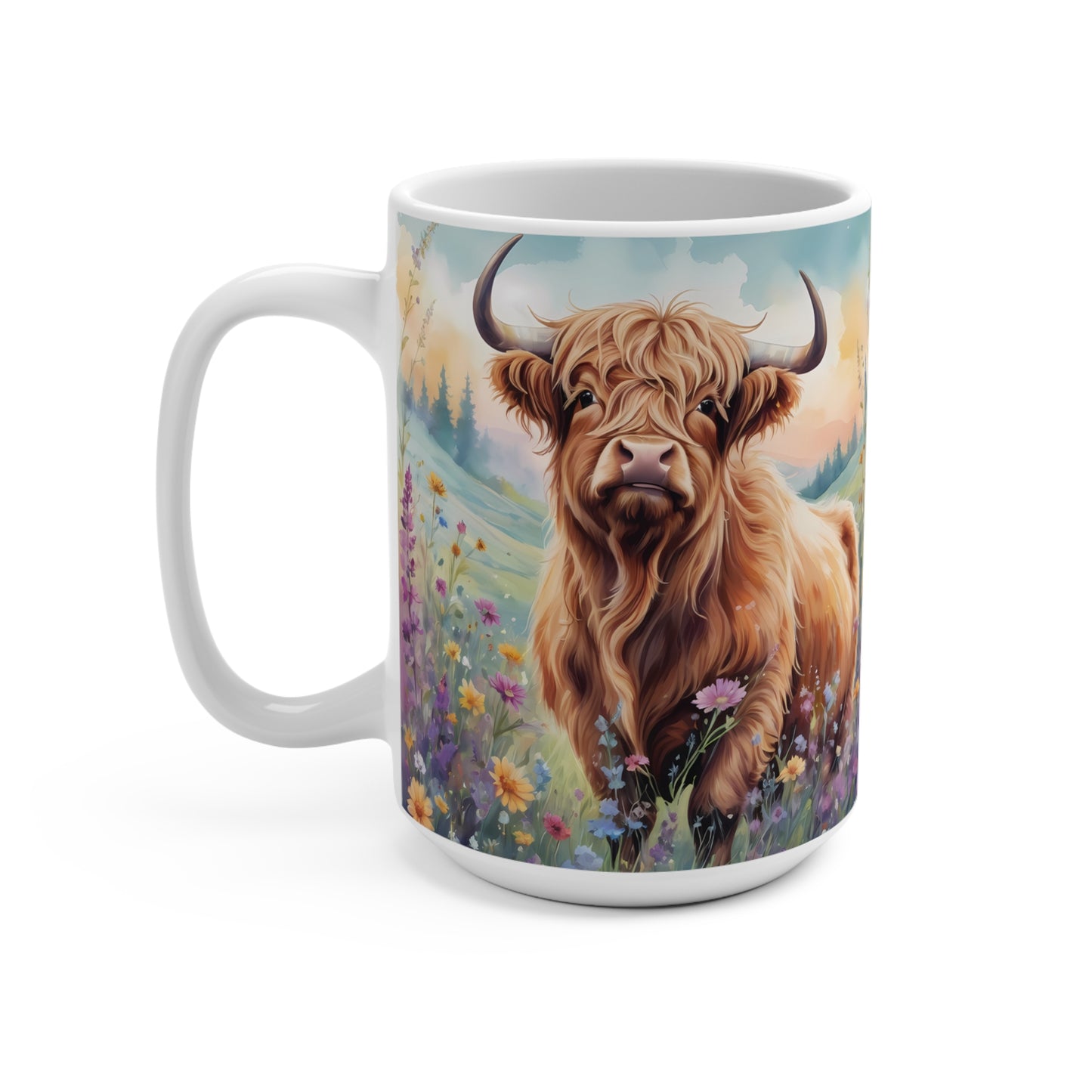 Highland Cow Ceramic Mug 15oz