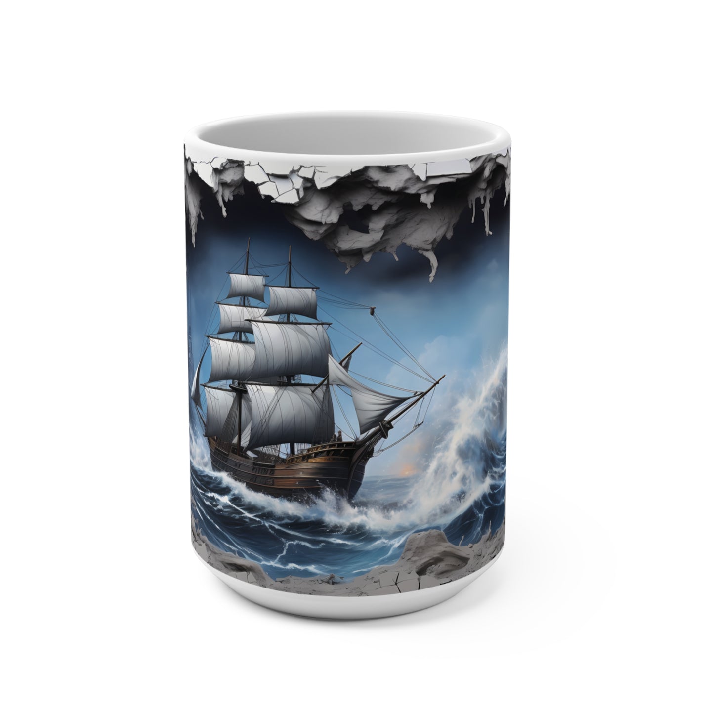 Rough Seas Ceramic Mug 15oz