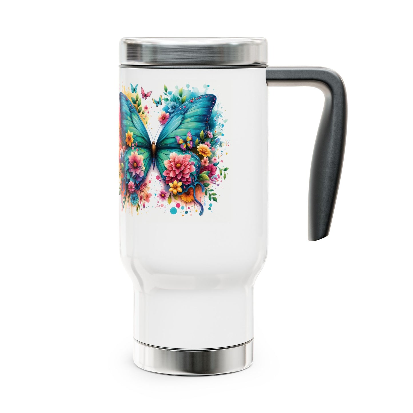 Stainless Steel Butterfly Mug with Handle, 14oz