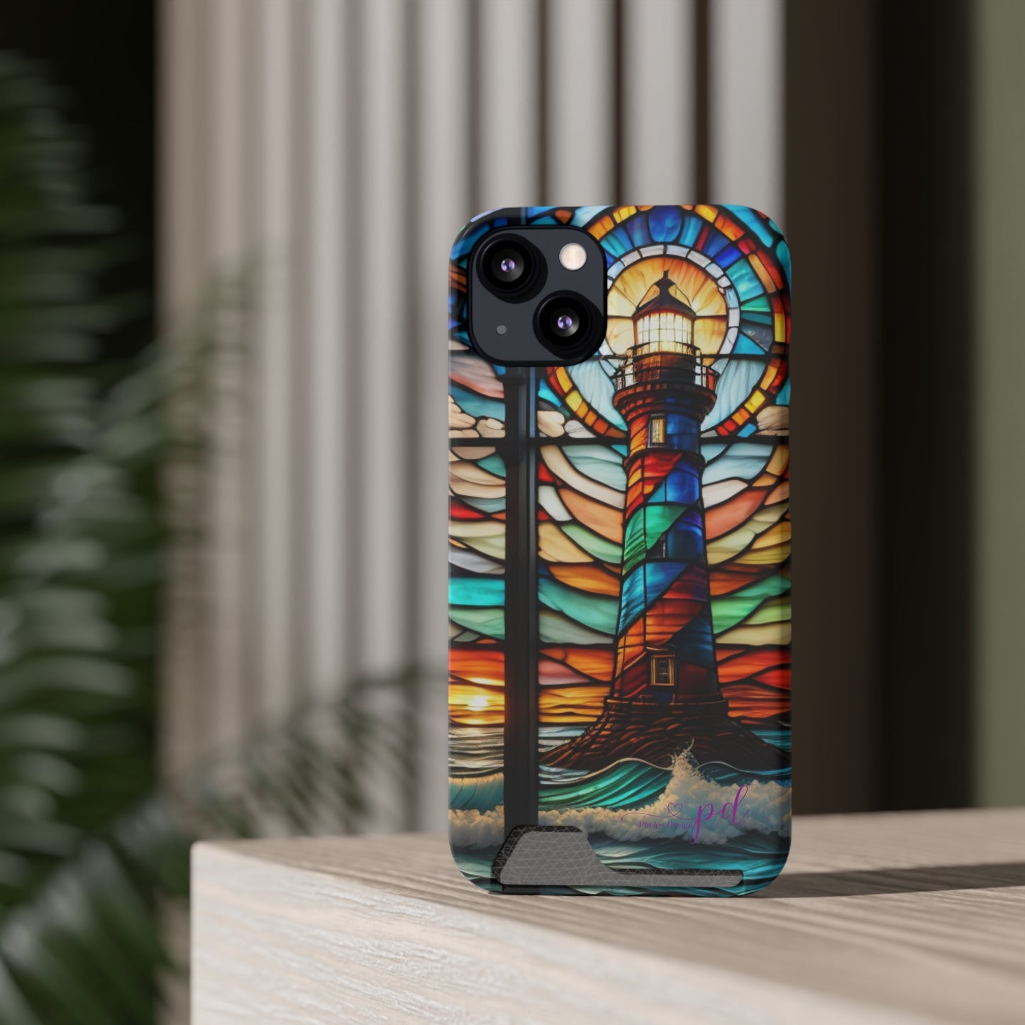 Lighthouse Phone Case With Card Holder