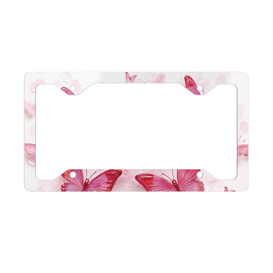 Butterflies Metal License Plate Frame