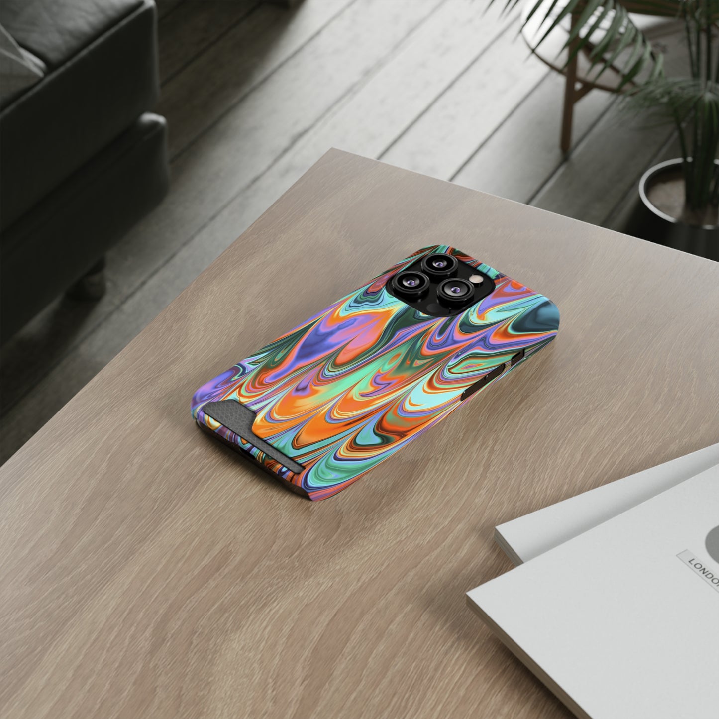 Psychedelic Phone Case With Card Holder