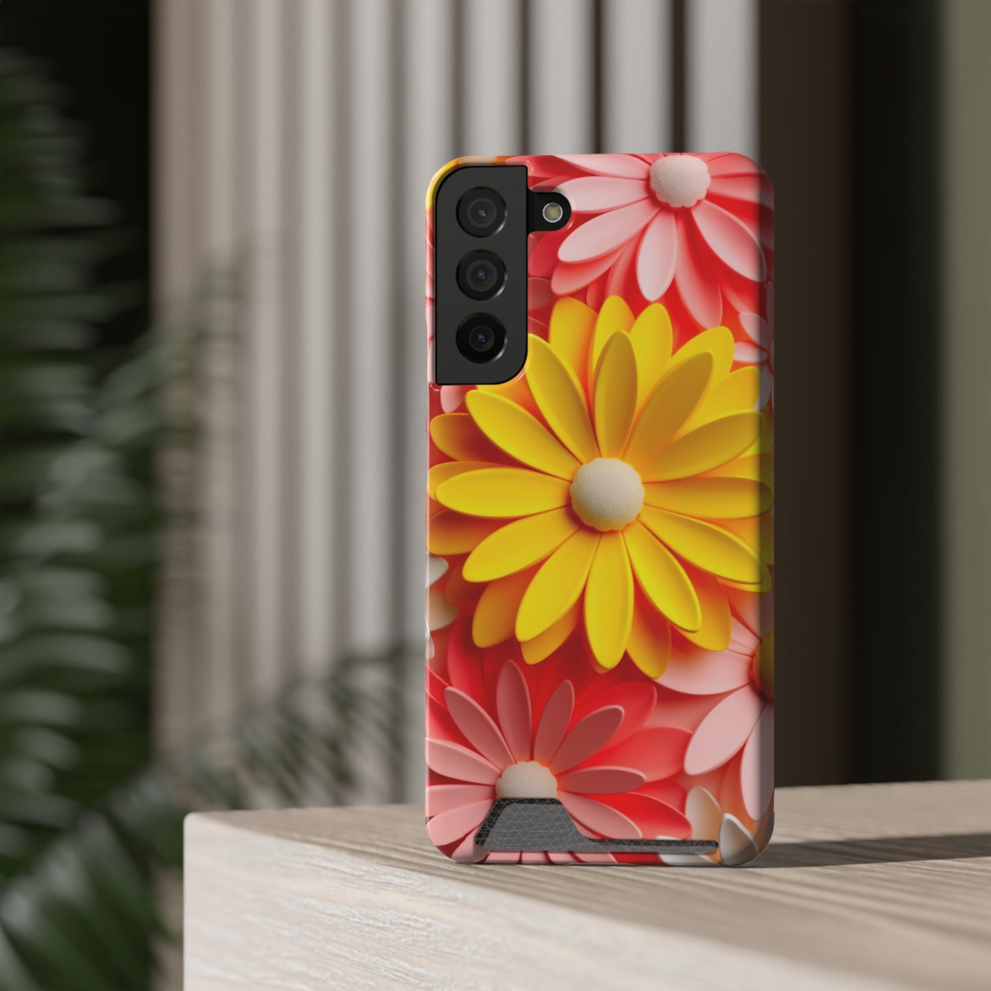 Daisy Phone Case With Card Holder