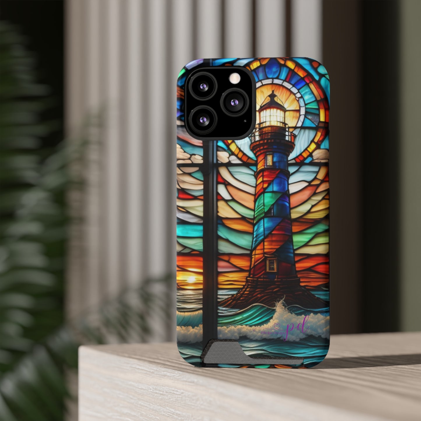 Lighthouse Phone Case With Card Holder