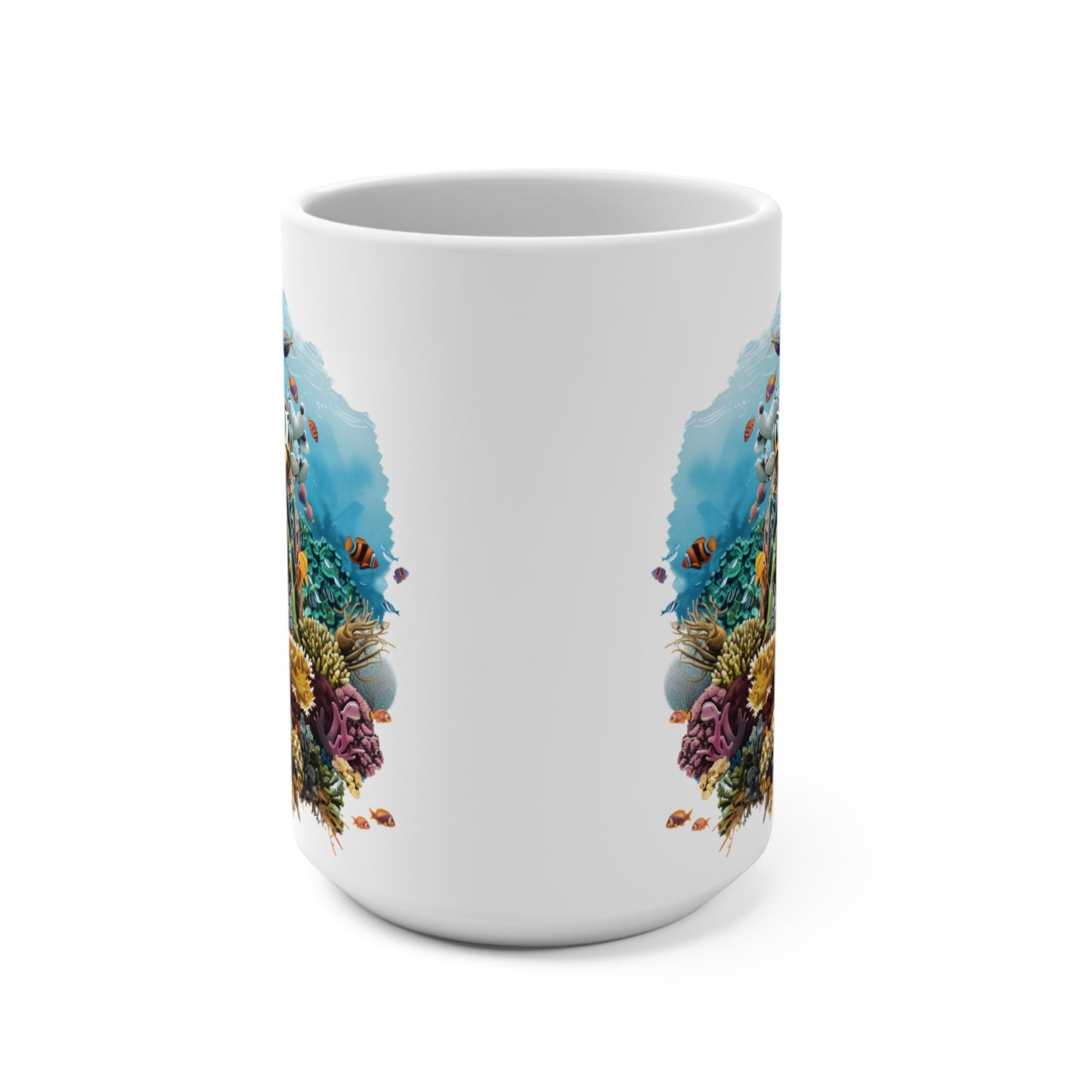 Stop and Smell the Coral Ceramic Mug 15oz