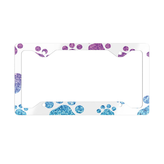 Footprints Metal License Plate Frame