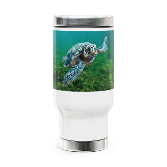 Stainless Steel Turtle Mug with Handle, 14oz