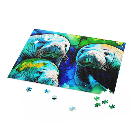 Manatee Family Puzzle (120, 252, 500-Piece)