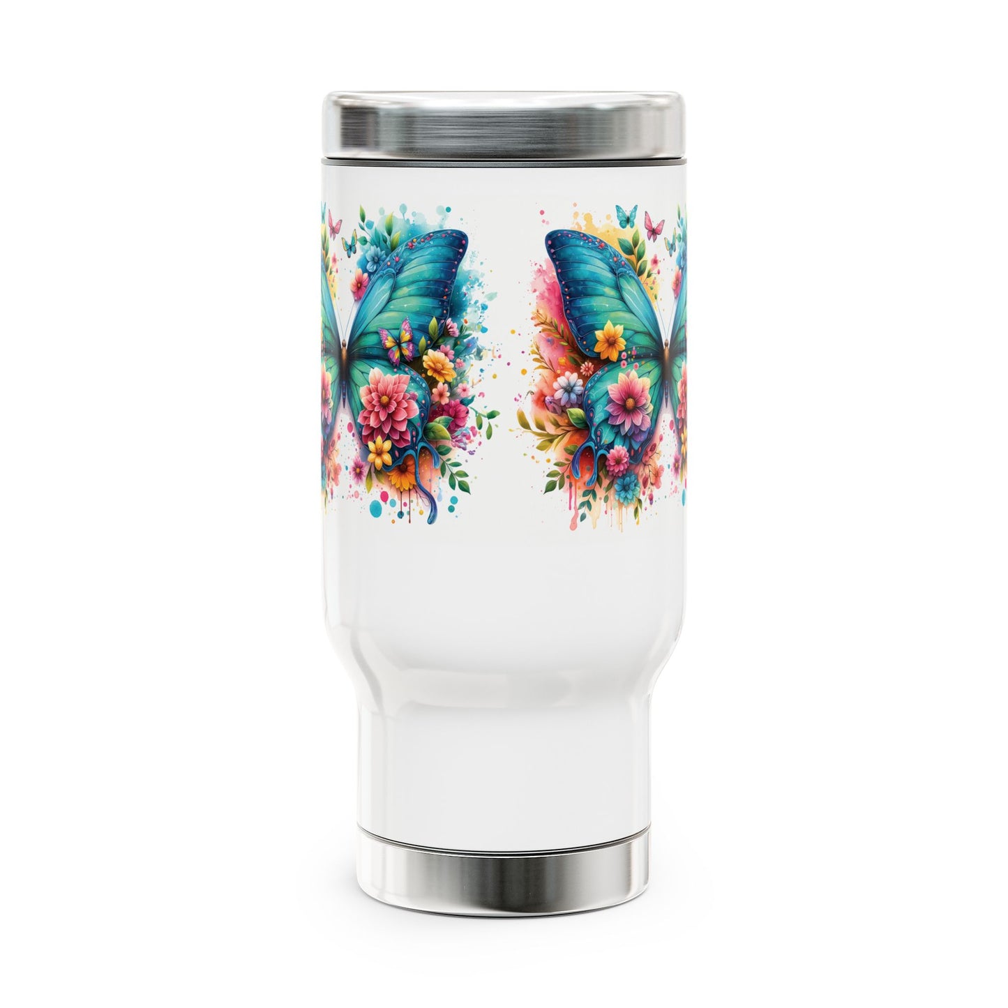 Stainless Steel Butterfly Mug with Handle, 14oz