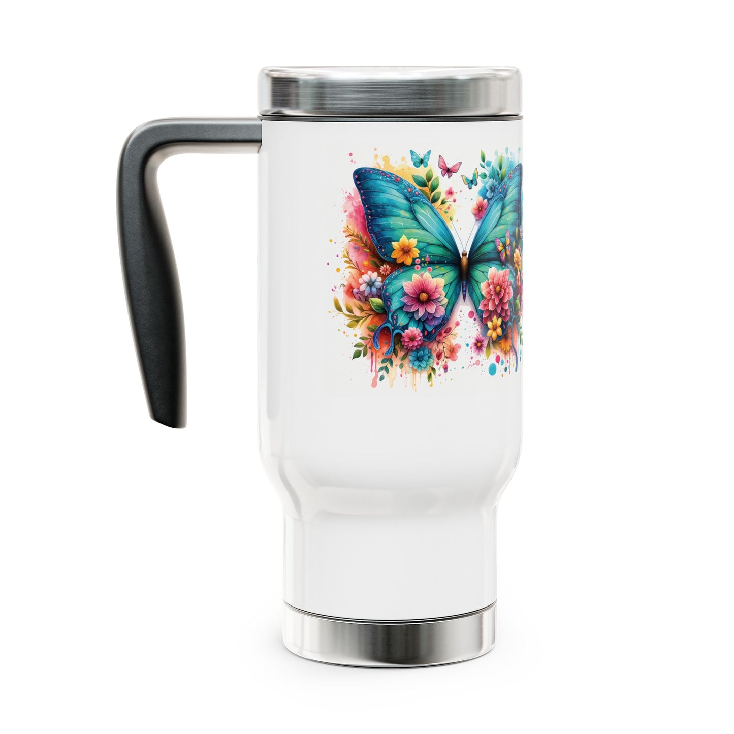 Stainless Steel Butterfly Mug with Handle, 14oz