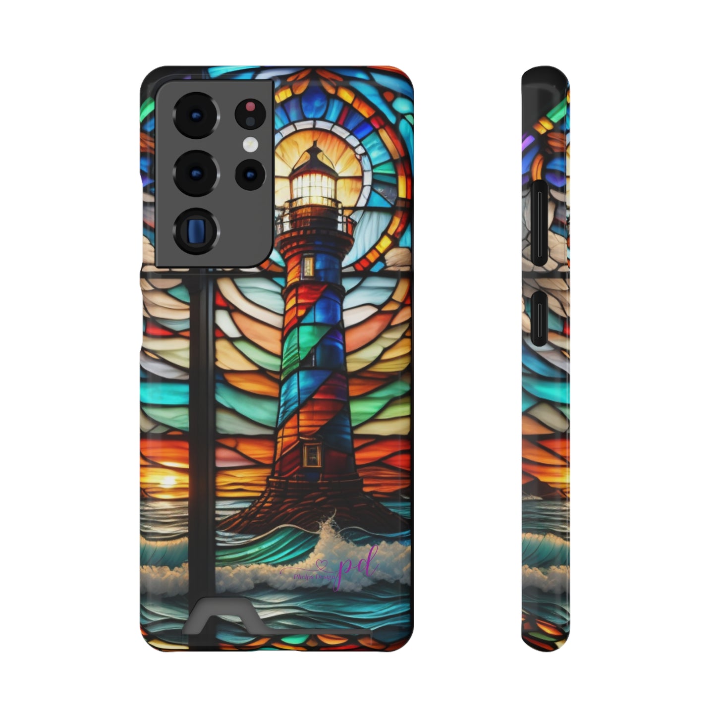 Lighthouse Phone Case With Card Holder