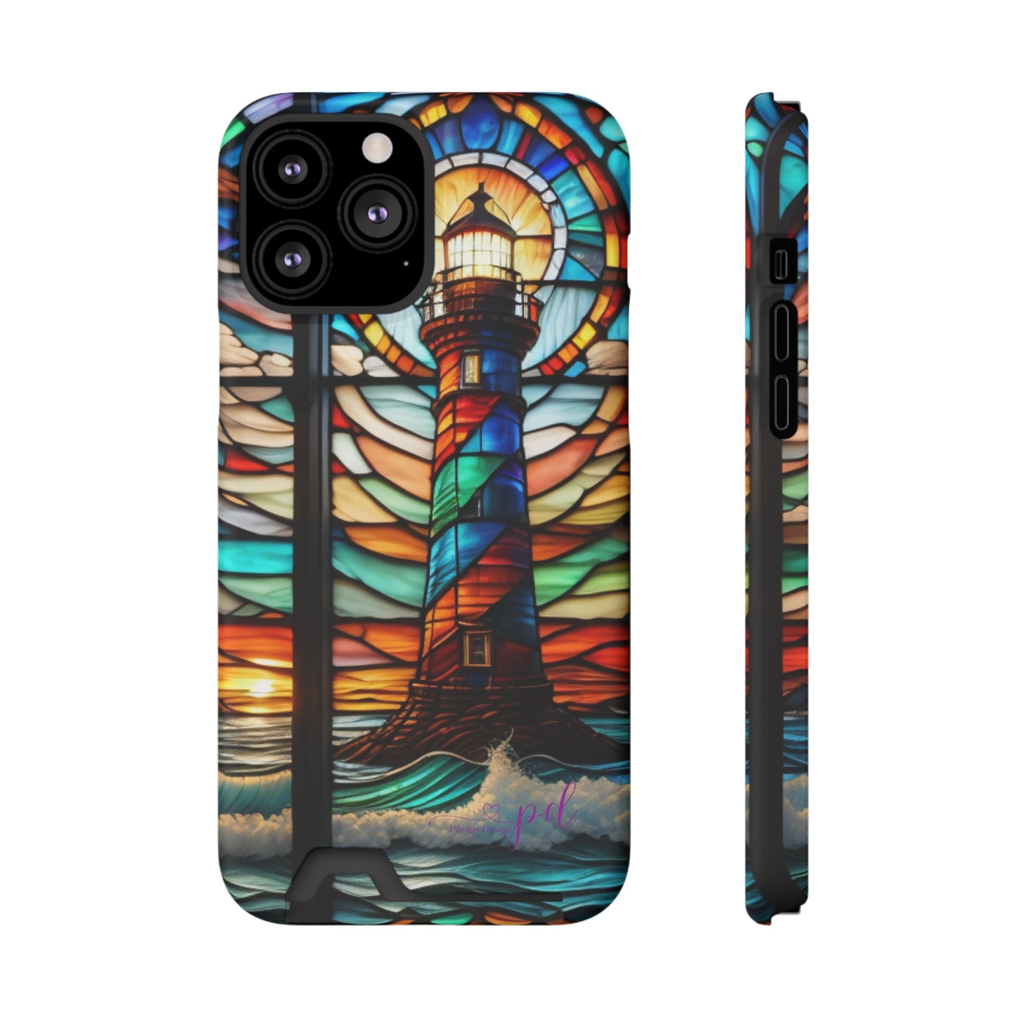 Lighthouse Phone Case With Card Holder