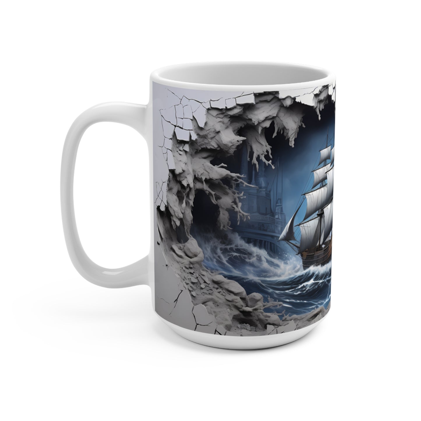 Rough Seas Ceramic Mug 15oz