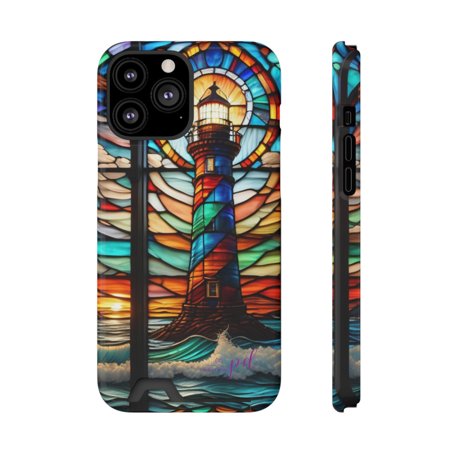 Lighthouse Phone Case With Card Holder