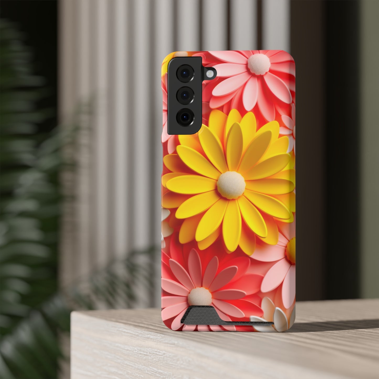 Daisy Phone Case With Card Holder